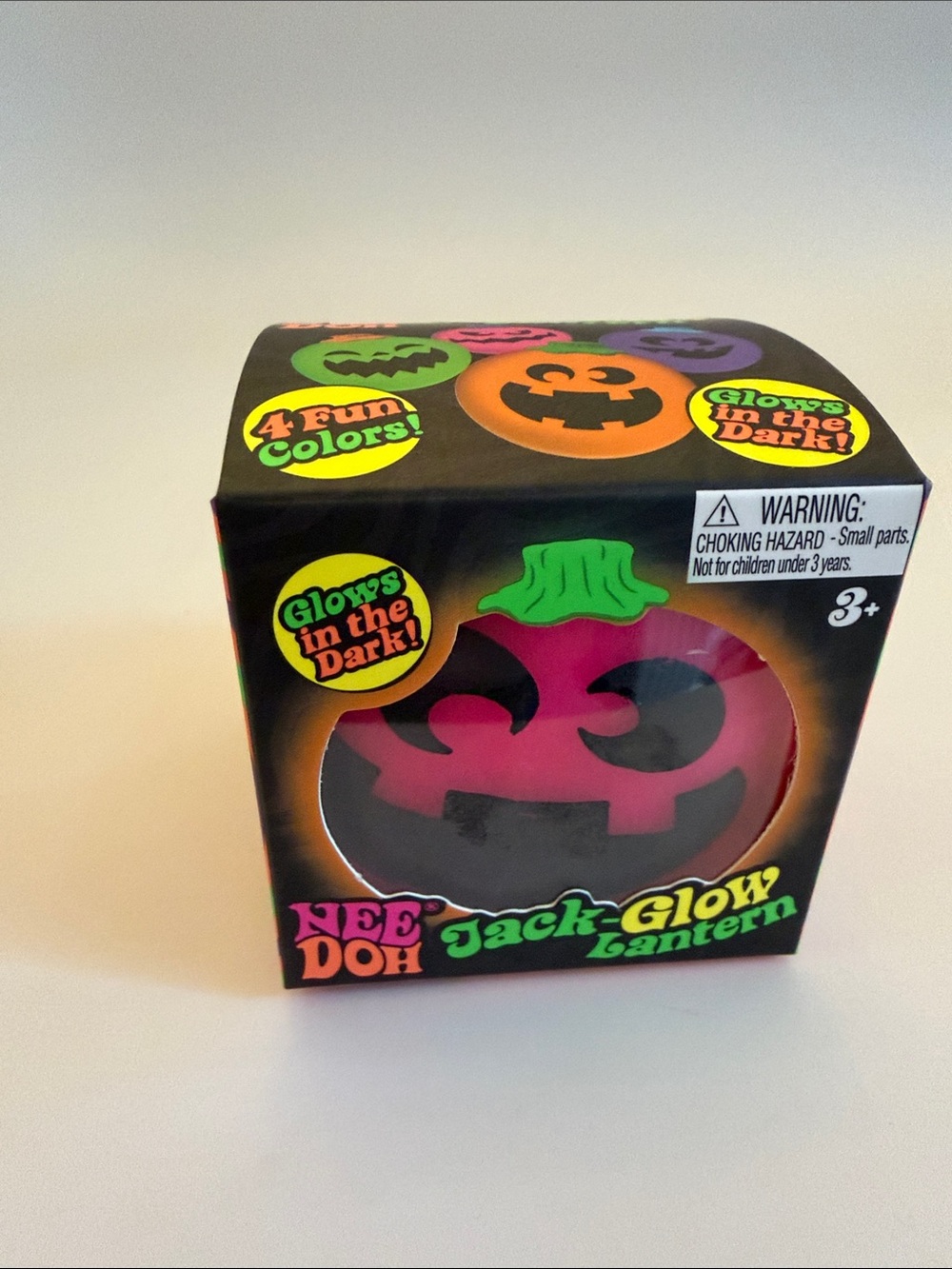 Needoh Jack-Glow Lantern Kids Toy - Pink Glow Pumpkin